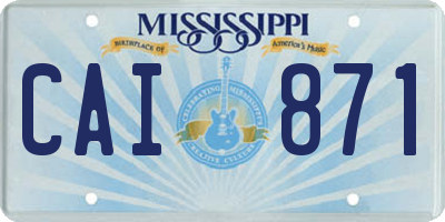 MS license plate CAI871