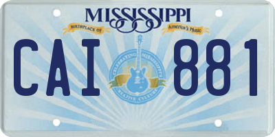MS license plate CAI881