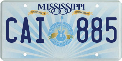 MS license plate CAI885