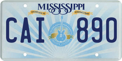 MS license plate CAI890
