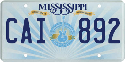 MS license plate CAI892