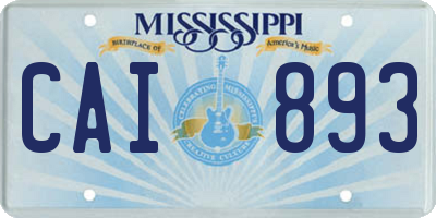 MS license plate CAI893