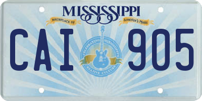 MS license plate CAI905