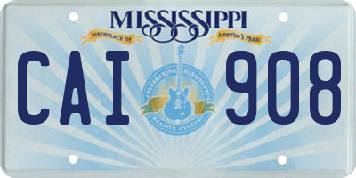 MS license plate CAI908