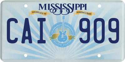 MS license plate CAI909