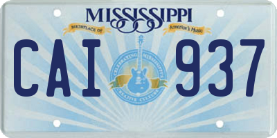 MS license plate CAI937