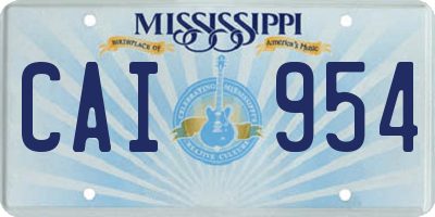 MS license plate CAI954