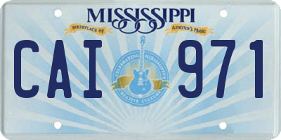 MS license plate CAI971