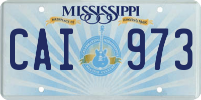 MS license plate CAI973