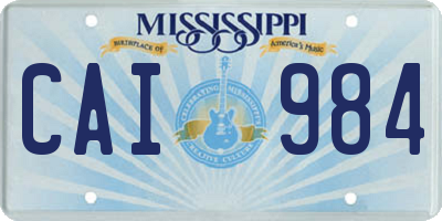 MS license plate CAI984