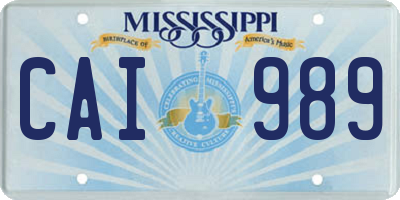 MS license plate CAI989