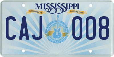 MS license plate CAJ008