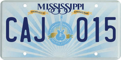 MS license plate CAJ015