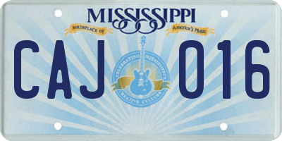 MS license plate CAJ016