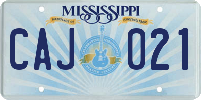 MS license plate CAJ021