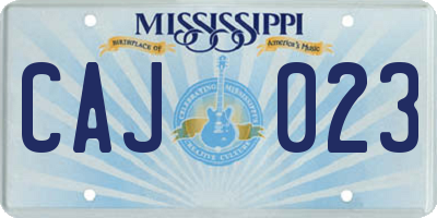 MS license plate CAJ023