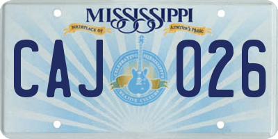 MS license plate CAJ026