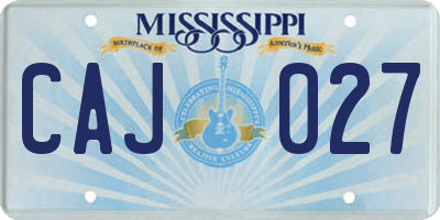 MS license plate CAJ027