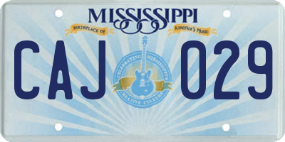 MS license plate CAJ029