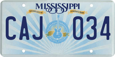 MS license plate CAJ034