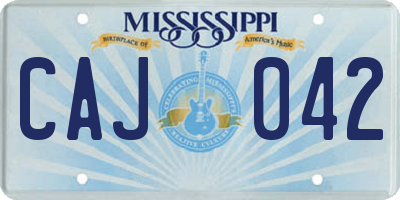 MS license plate CAJ042