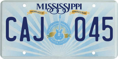MS license plate CAJ045
