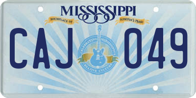 MS license plate CAJ049