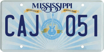 MS license plate CAJ051
