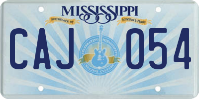 MS license plate CAJ054