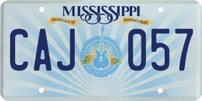 MS license plate CAJ057