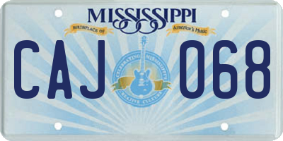 MS license plate CAJ068