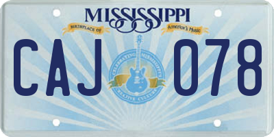 MS license plate CAJ078