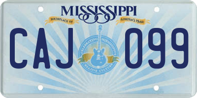 MS license plate CAJ099