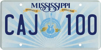 MS license plate CAJ100