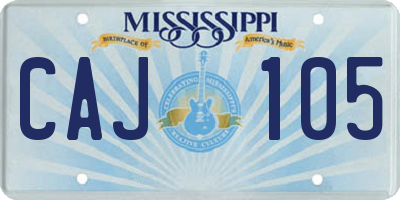 MS license plate CAJ105