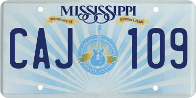 MS license plate CAJ109