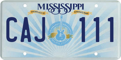 MS license plate CAJ111