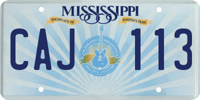 MS license plate CAJ113