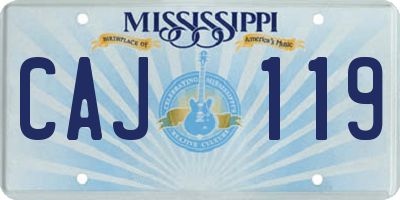 MS license plate CAJ119