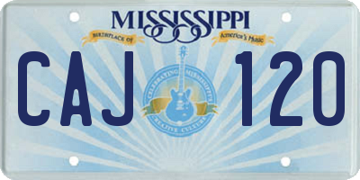 MS license plate CAJ120