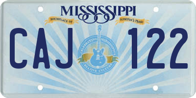MS license plate CAJ122