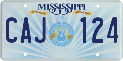 MS license plate CAJ124