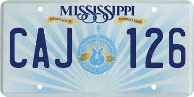MS license plate CAJ126