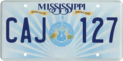 MS license plate CAJ127