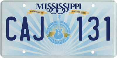 MS license plate CAJ131
