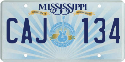 MS license plate CAJ134