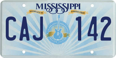 MS license plate CAJ142