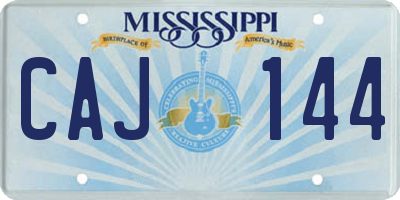 MS license plate CAJ144