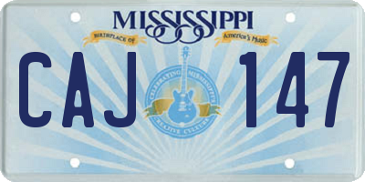 MS license plate CAJ147