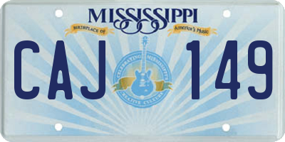 MS license plate CAJ149
